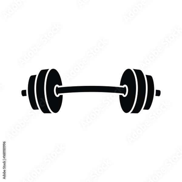 Obraz Barbell Weight Icon Strength, Fitness, Gym, Workout, Exercise, Sport, Weightlifting, Bodybuilding, Muscle, Power, Training, Silhouette, Vector Graphic, Minimalist Design, Clean Style