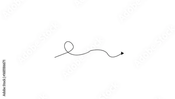 Obraz curved arrow pointing aesthetic 4K Vector