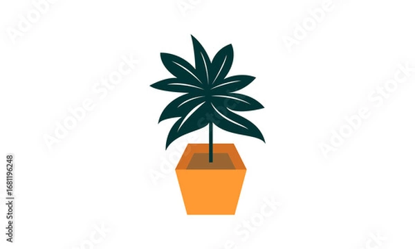 Obraz Simple decorative plant design vector