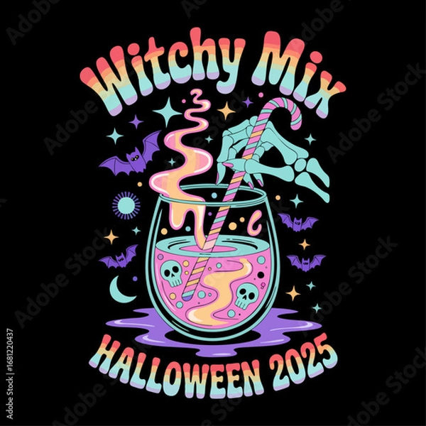 Obraz Psychedelic Witch Potion Halloween T-Shirt Design