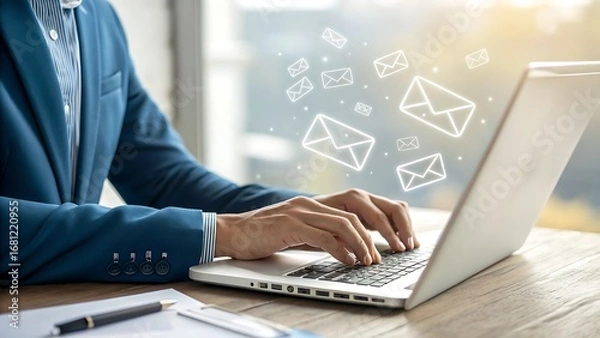 Fototapeta businessman working on laptop computer