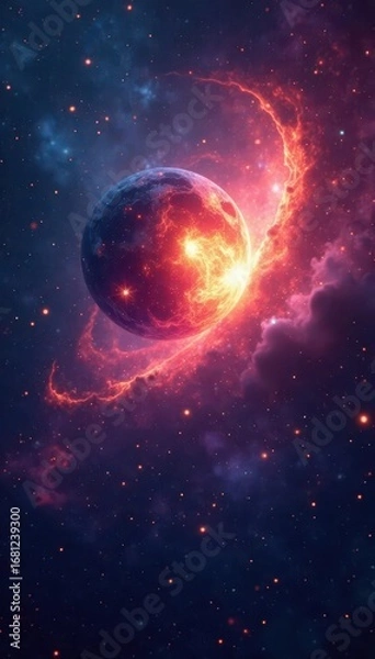 Fototapeta Intricate nebula formations, glowing gases, stellar birth, power, destruction, background