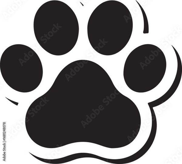Obraz Dog paw and bone stroke seamless pattern