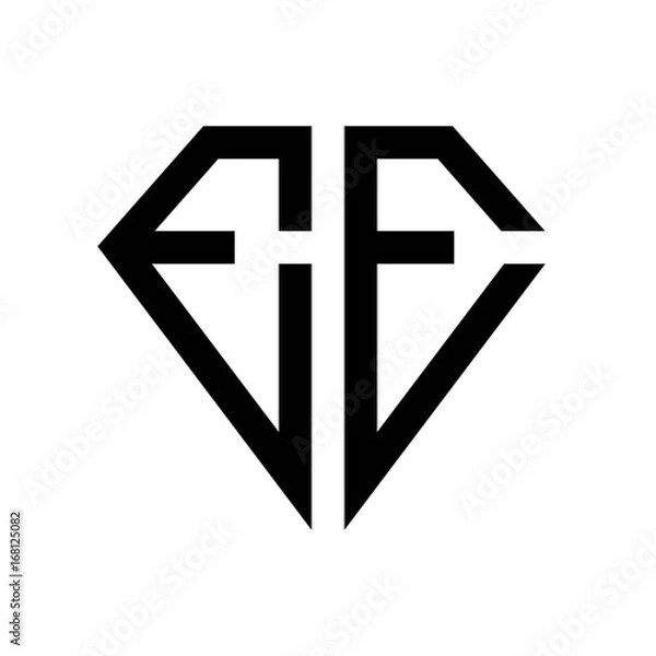 Obraz initial letters logo ee black monogram diamond pentagon shape