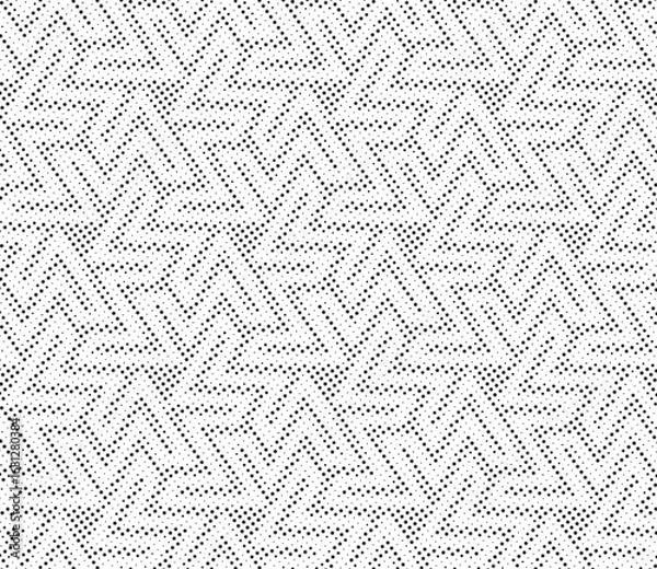 Fototapeta Halftone vector background. Monochrome halftone pattern. Abstract geometric dots background. Pop Art comic gradient black white texture. Design for presentation banner, poster, flyer, business card.