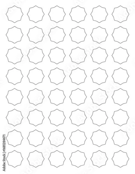 Fototapeta seamless pattern of white multi pointed star circles geometric shapes