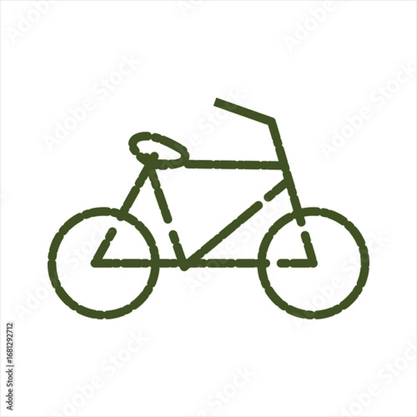 Fototapeta A modern, minimalist bicycle illustration. This clean vector design features a simple bike silhouette, ideal for use in technology, eco-friendly, or urban lifestyle projects.