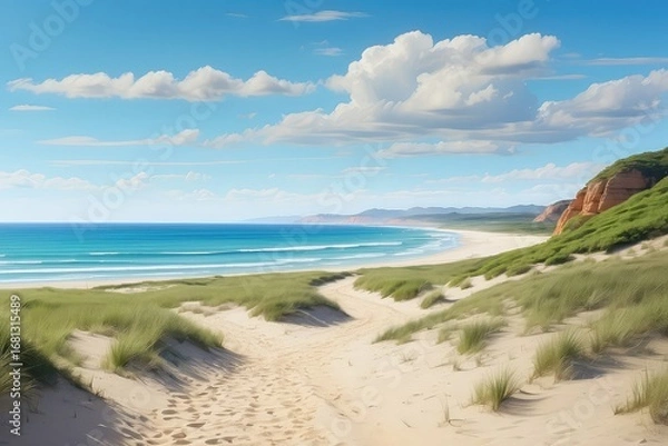 Fototapeta view of the beach on transparent background