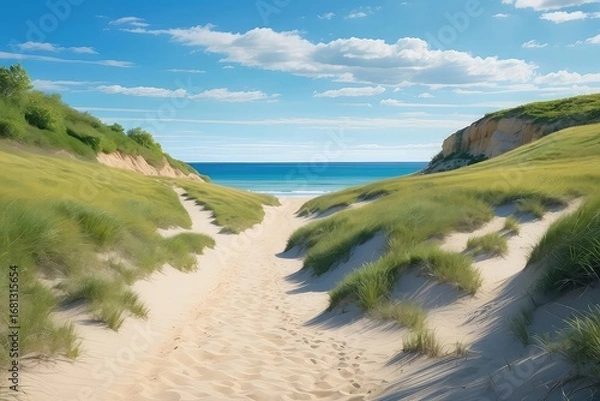Fototapeta view of the beach on transparent background