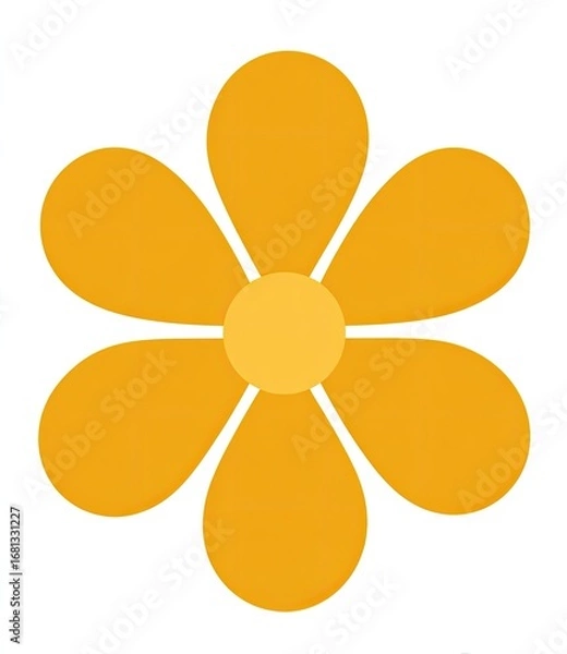 Obraz Simple, bright, yellow flower graphic