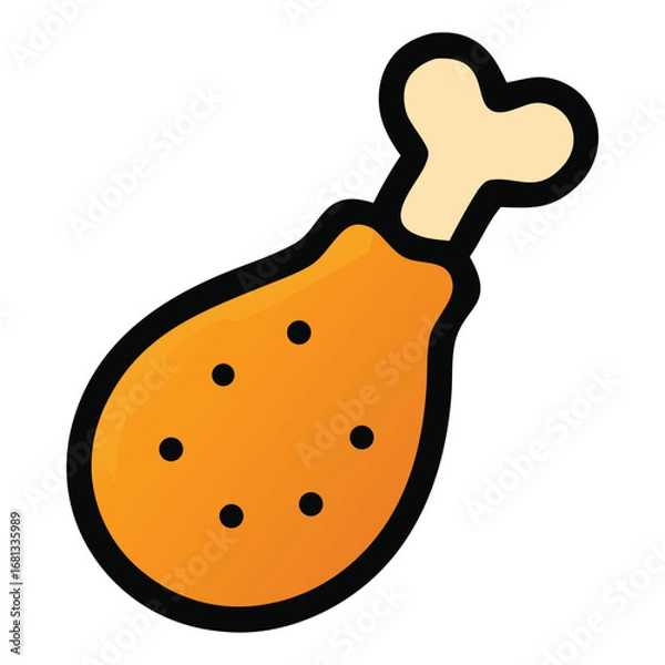 Fototapeta Crispy golden brown chicken leg perfect for food blogs, restaurant menus, recipe websites, and cooking related articles. Savory and appetizing.