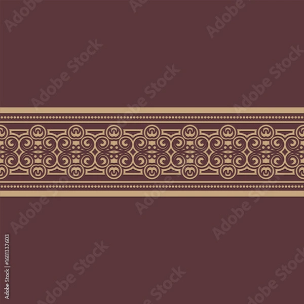 Fototapeta Decorative Ornate Traditional Border with Swirls Elegant Design for Scrapbooking