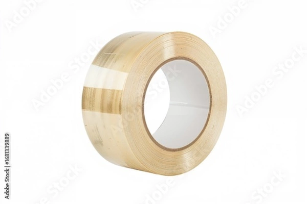 Fototapeta Isolated roll of sticky tape on a white background