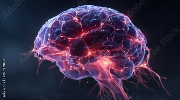 Obraz Conceptual image representing dopamine effects on human mood and mental health