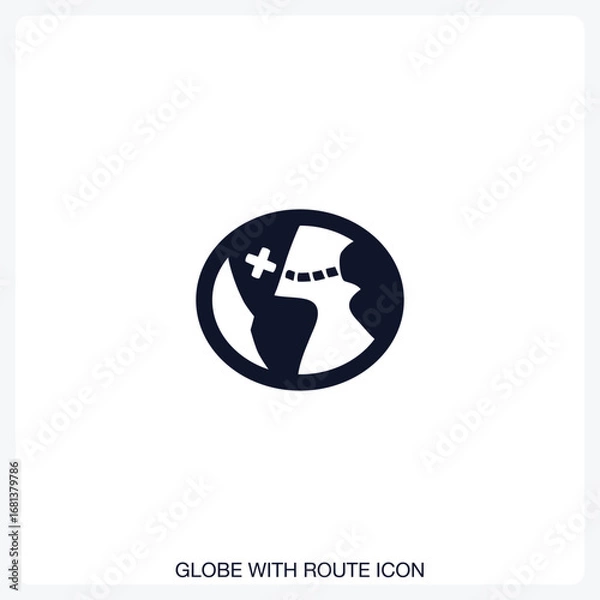 Obraz Globe with Route Icon