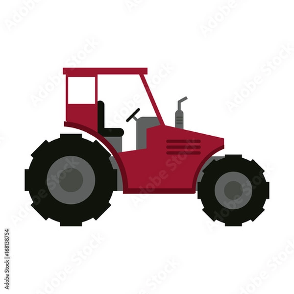 Fototapeta tractor sideview icon image vector illustration design 
