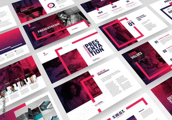 Fototapeta Business Presentation Slide Deck  Template