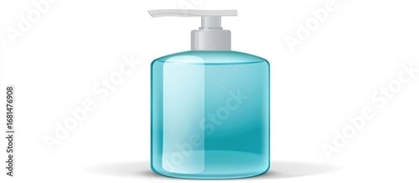 Fototapeta Clean hand sanitizer dispenser illustration, isolated on white background, ready to use