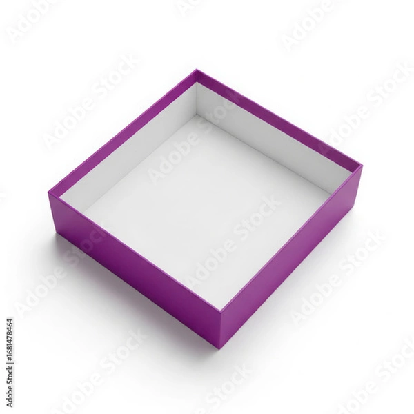 Fototapeta Empty purple box isolated on transparent background