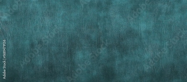 Fototapeta Textured teal painted surface revealing distressed marks, perfect for background use