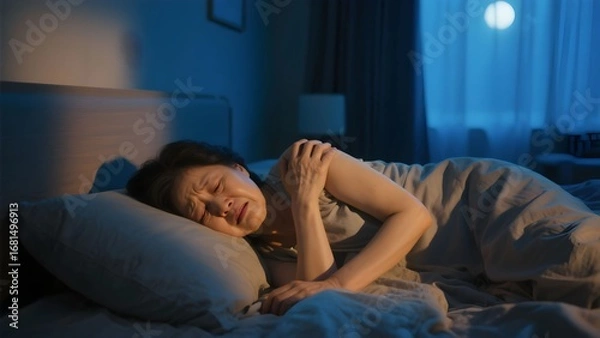 Obraz 중년여성어깨통증으로인한불면증밤잠
