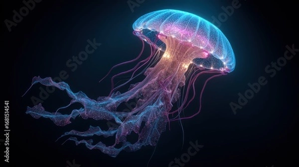 Obraz Bioluminescent jellyfish
