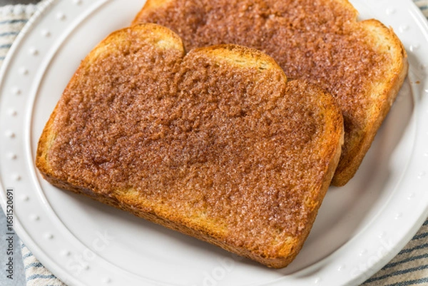 Fototapeta Homemade American Cinnamon Toast with Butter