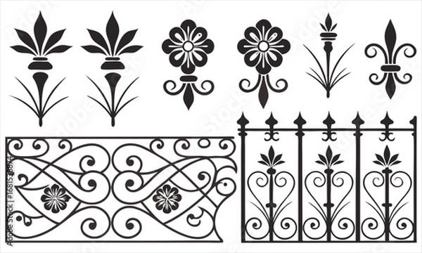 Fototapeta set of decorative elements