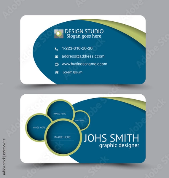 Obraz Business card. Design set template for company corporate style. Vector illustration.