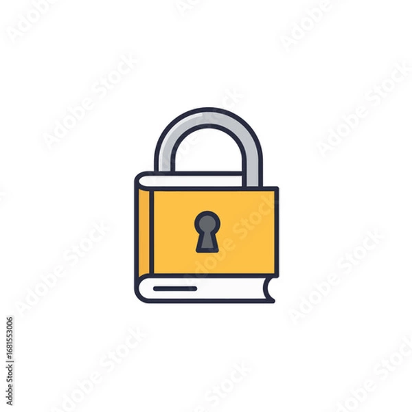 Fototapeta Secured Knowledge Lock and Book Illustration for Data Protection