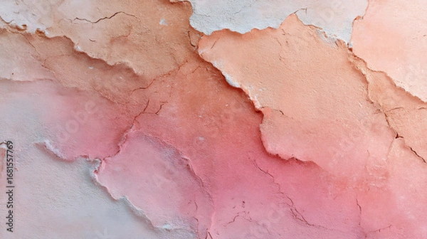 Fototapeta Abstract pink wall texture background with cracked paint for graphic design use