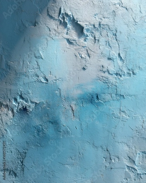 Obraz Textured Blue Wall with Plaster, Abstract Background, Rough Surface