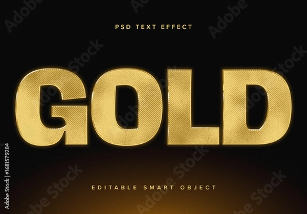 Obraz Metallic Textured Gold Text Effect Mockup