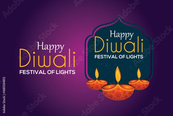 Obraz happy Diwali banner and social media post 