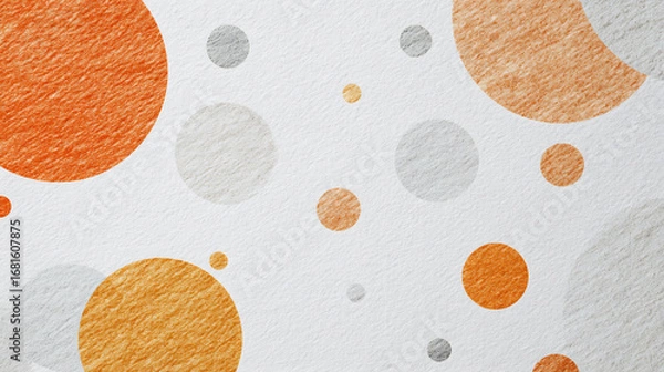 Fototapeta Abstract circles pattern background design orange gray and white polka dot texture