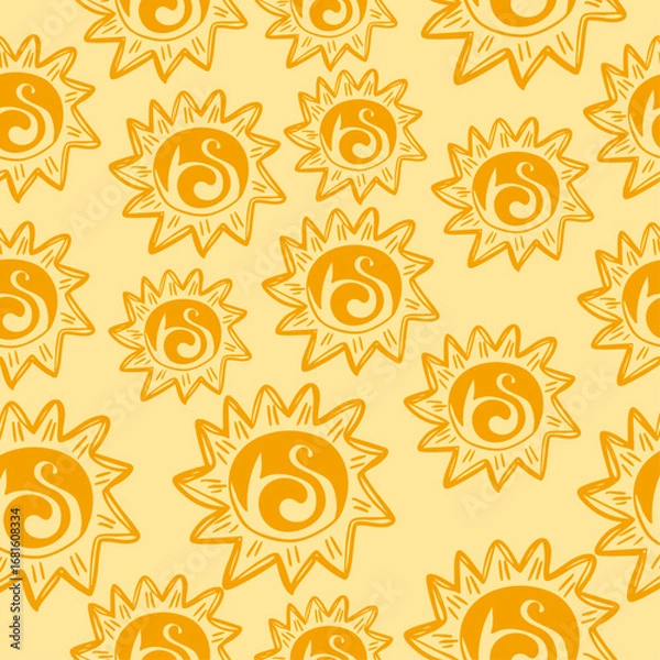 Obraz Kazakh Sun Pattern – Seamless Traditional Ornament