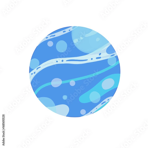 Obraz 涼し気でかわいい水風船のような海王星のイラスト