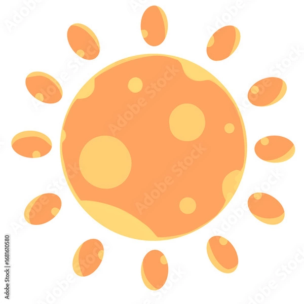 Obraz ポップでかわいいオレンジ色の太陽イラスト