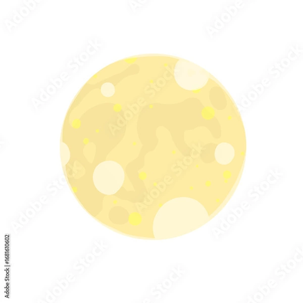 Fototapeta シンプルでかわいい卵のような水玉模様の月のイラスト