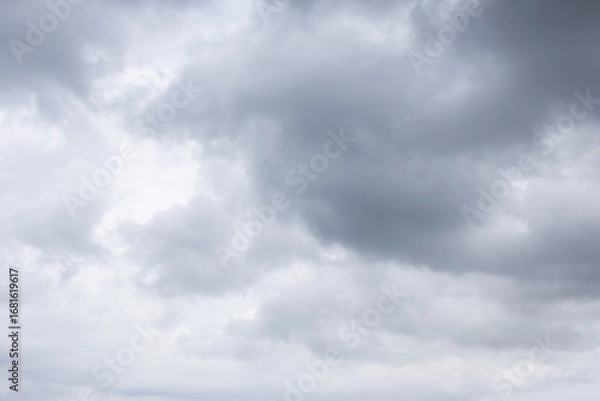 Obraz Dreary overcast cloudscape light and dark gray clouds on moody day