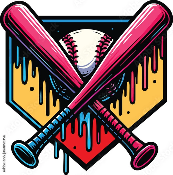 Obraz Ice Cream Drip Baseball Vector