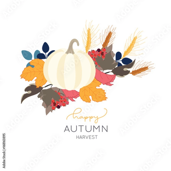 Fototapeta autumn and fall flower with text
