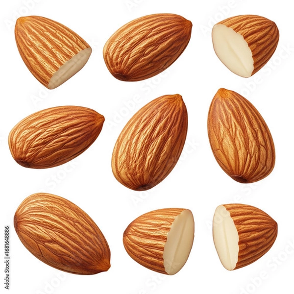 Fototapeta Almond Nuts isolated on transparent png	
