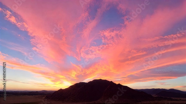 Obraz sunset in the mountains