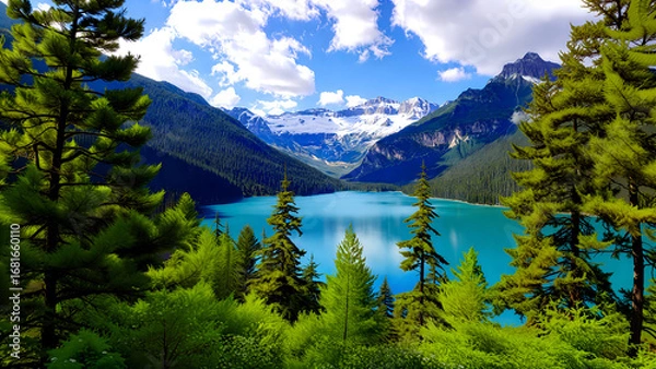 Obraz lake and mountains