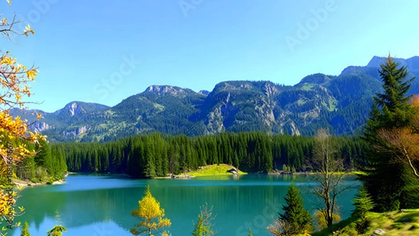 Obraz lake and mountains