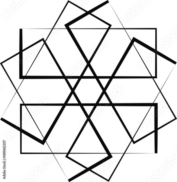 Fototapeta Geometric line art design triangle square art graphic abstract visual element modern art