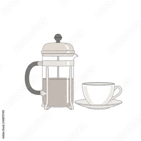 Obraz coffee cup and teapot