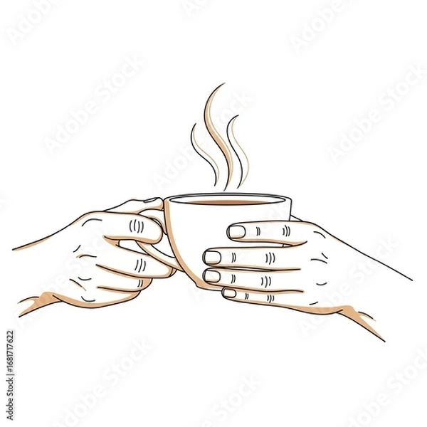 Obraz cup of coffee with hand