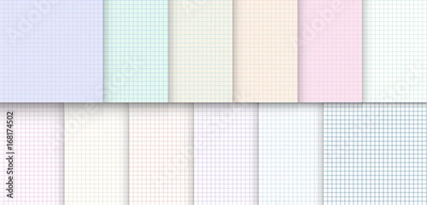 Fototapeta Set of Checkered paper. Square. Vector illustration.